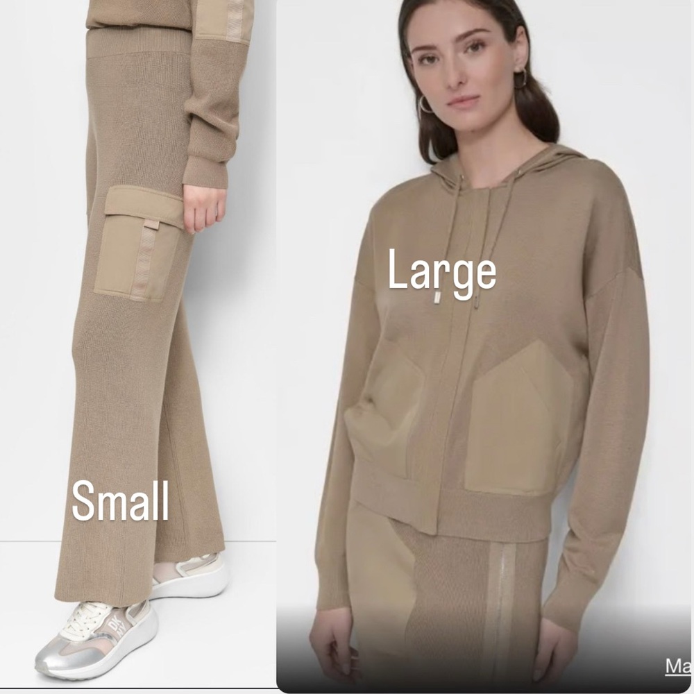 DKNY Hooded sweater and Knit cargo pants